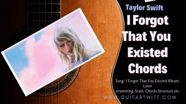 Taylor Swift I Forgot That You Existed Chords Guitartwitt