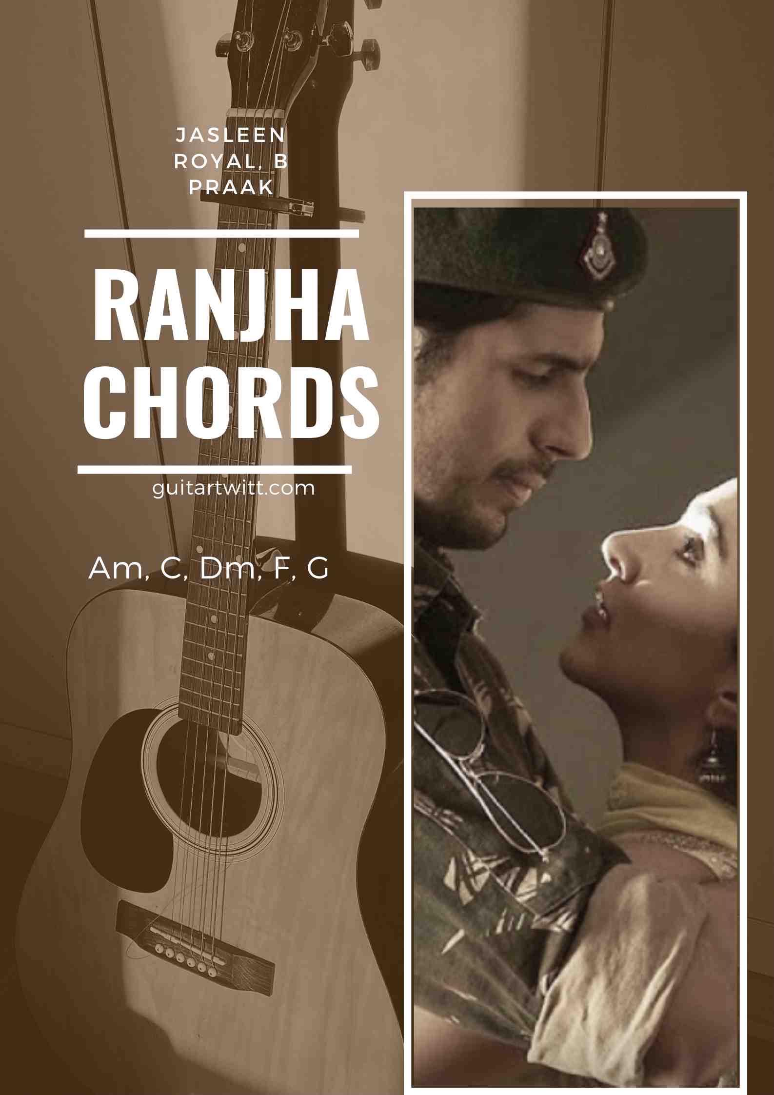 Ranjha Chords By B Praak & Jasleen Royal | Shershaah For Guitar Piano ...